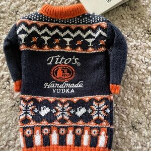 Tito’s sweater ornament.